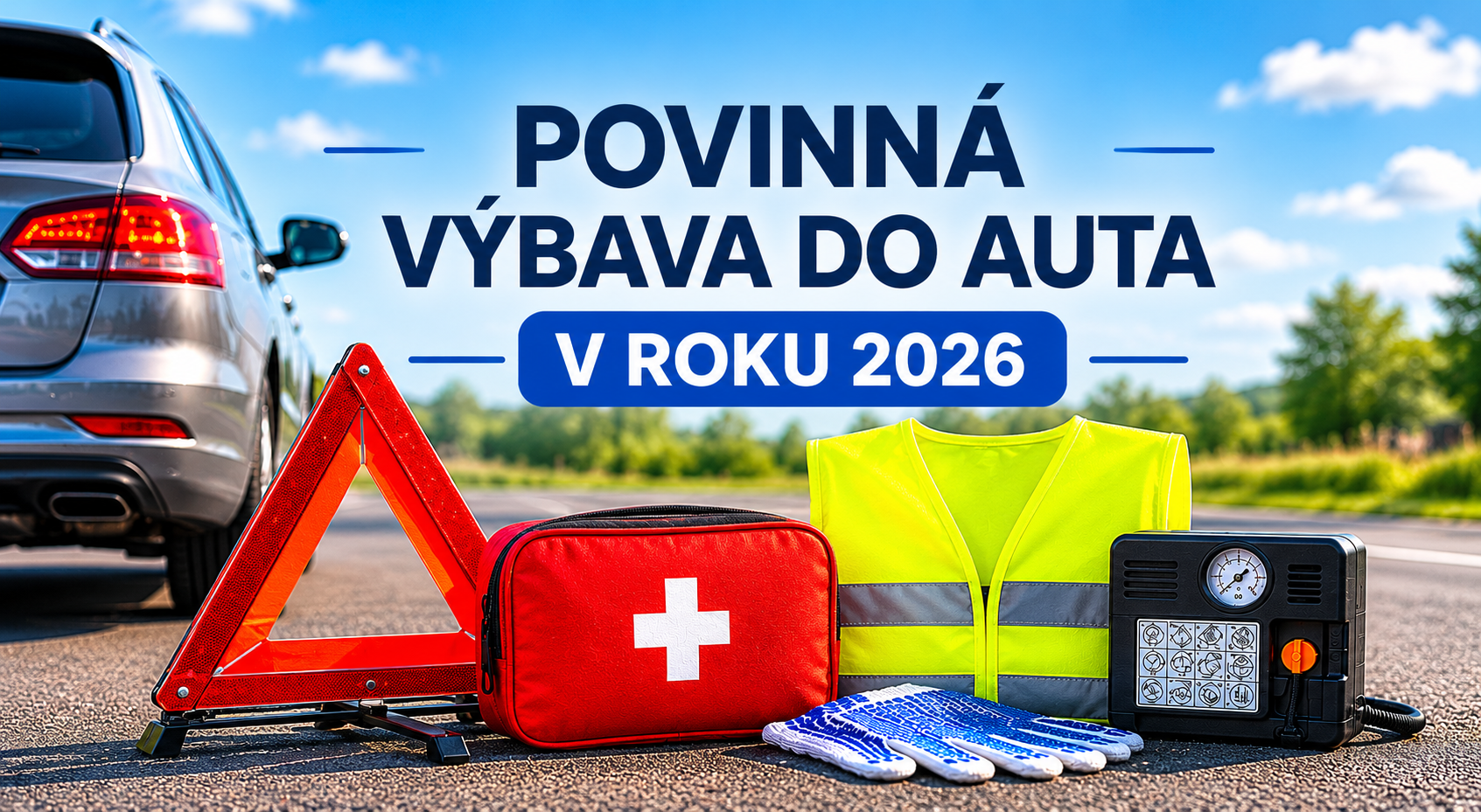 Povinná výbava auta 2026: vyhnite sa pokute za STK, alebo pri zastavení policajnou kontrolou, lekarnička, výstražna vesta, výstražný trojuholnik