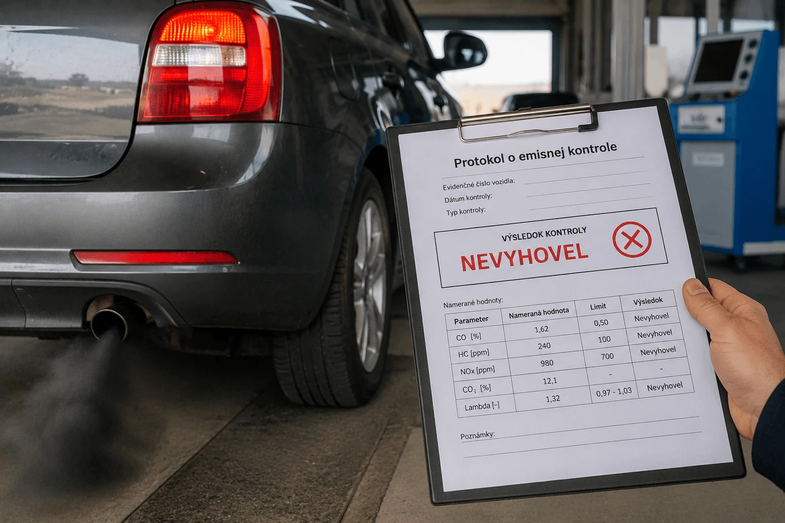 auto nepreslo emisnou kontrolou